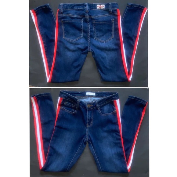 ⭐️Host Pick! Machine mid rise Red/white striped skinny jeans - Picture 6 of 15